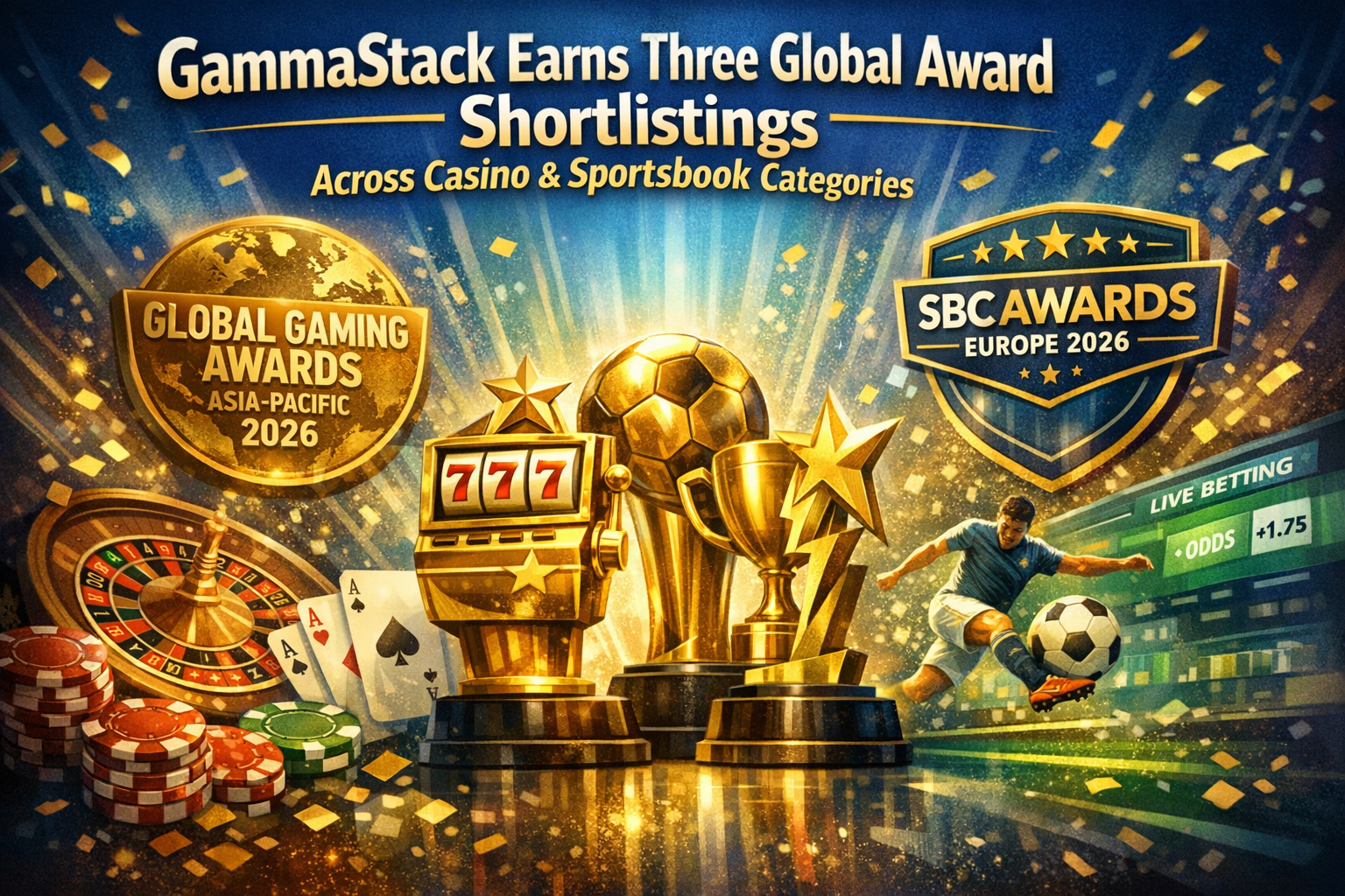 GammaStack Earns Three Global Award Shortlistings Across Casino and Sportsbook Categories